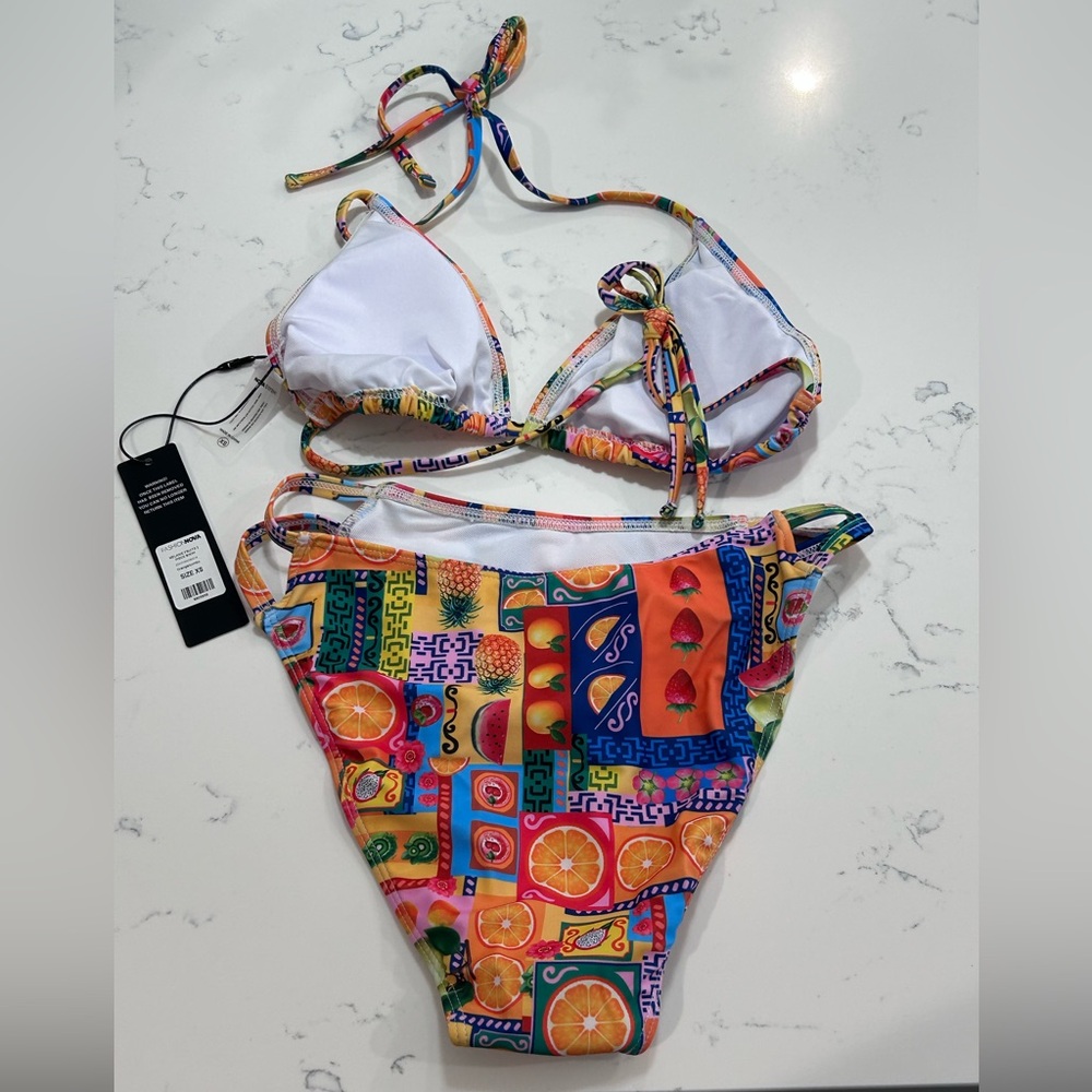 ❥𝖥𝖠𝖲𝖧𝖨𝖮𝖭𝗡𝗢𝗩𝗔: Melanie Fruits 2 Piece Bikini - Orange/Combo - Picture 5 of 7